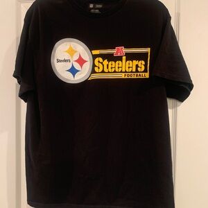NFL Steelers Size Large Black and Yellow Short Sleeve Tee